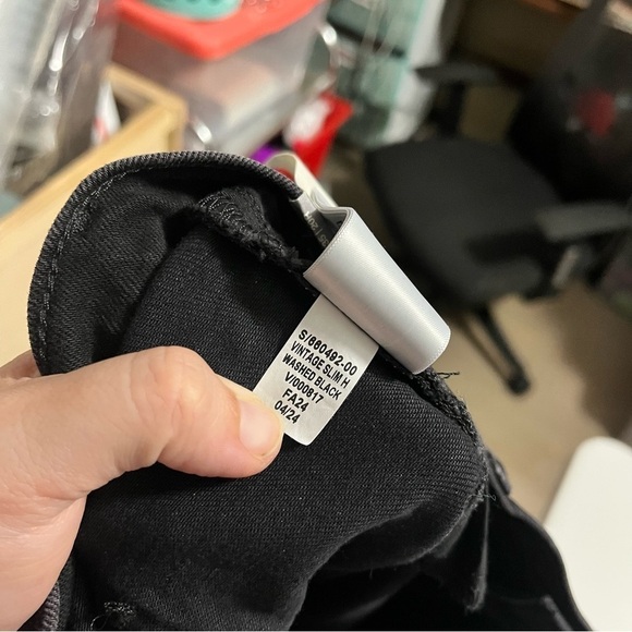 Gap High Rise Vintage Slim Jeans Washed Black Plus Size 35 Inches US 20 O - Picture 9 of 12